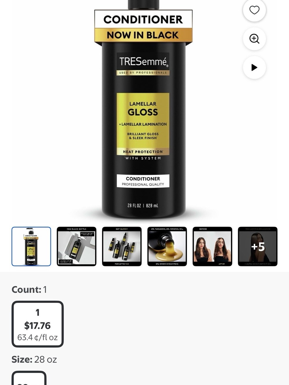 TRESemmé Lamellar Gloss Conditioner - Black Bottle, 28 oz